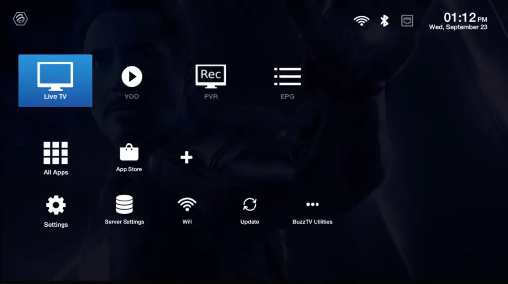 Accessing live sports and on-demand movies through the iptvon media box dashboard.
